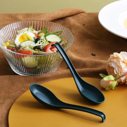 Miniatura 4 de Evanda Cuchara de sopa, cuchara ecológica hecha de polipropileno de grado alimenticio, libre de BPA, fácil de limpiar, apta para lavavajillas, juego