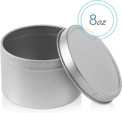 Miniatura 2 de Hearth & Harbor Tarros de vela de estaño para hacer velas, contenedores de velas de bricolaje con tapas, tarros de velas de metal, almacenamiento