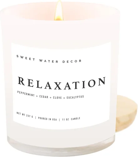 Miniatura 17 de Sweet Water Decor - Vela de soja Hello Fall, aroma manzanas con canela, clavo de olor y nuez moscada de otoño, mecha de 100% algodón, frasco blanco