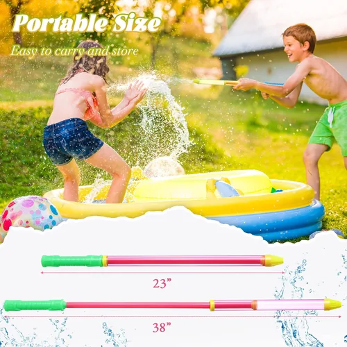Miniatura 2 de Sotiff 48 pistolas de agua de crayón de 22.4 pulgadas, chorros de tubo de agua, pistola de succión para playa, piscina, juguetes para chorros
