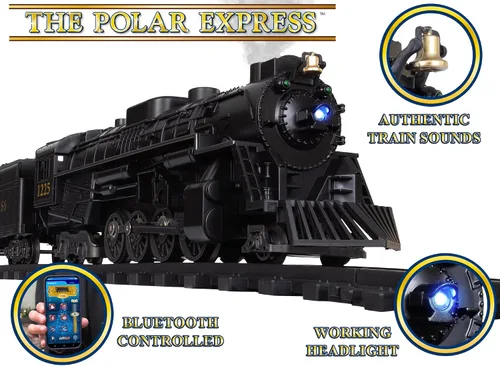 Miniatura 6 de Lionel El Expreso Polar Juego de Tren Batería Escala O con Control Remoto, Locomotora, Vagones de Tren y Pista con Sonidos Auténticos de Tren, Luces
