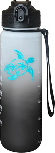 Miniatura 11 de Sea Turtle - Botella de agua con pajilla, a prueba de fugas, correa de transporte, sin BPA, botella de agua deportiva motivacional de 32 onzas