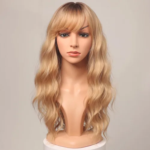 Miniatura 12 de Pelucas Bob Onduladas Negras Naturales a la Altura del Hombro Para Mujeres Pelucas Cortas Onduladas Con Flequillo Pelucas Sintéticas Onduladas