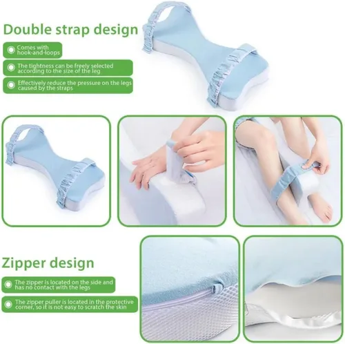 Miniatura 4 de Almohada de espuma viscoelástica para dormir, soporte para piernas y rodillas para embarazo, dolor de espalda, cadera y ciática, ideal para dormir