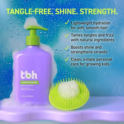 Miniatura 4 de TBH Acondicionador para adolescentes y niños, acondicionador hidratante ligero y desenredante para cabello seco, graso, fino, rizado y todo