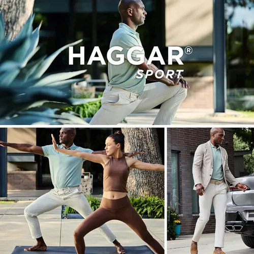Miniatura 7 de Haggar - Pantalón deportivo de viaje para hombre, ajuste recto, 5 bolsillos, elástico, casual, con tecnología Performance