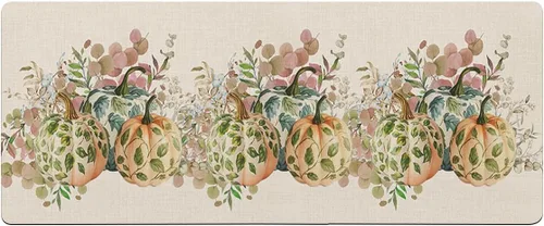 Tapete de baño antideslizante con hojas y calabazas, de secado rápido y absorbente, de tierra de diatomeas, para fregadero de cocina, lavable, para