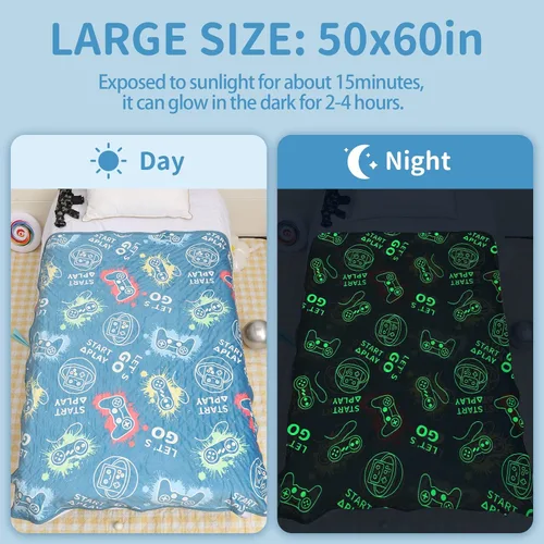 Miniatura 4 de Mantas refrescantes para personas que duermen con calor, manta que brilla en la oscuridad, regalo de controlador de juego para niños, Q-Max> 0.4