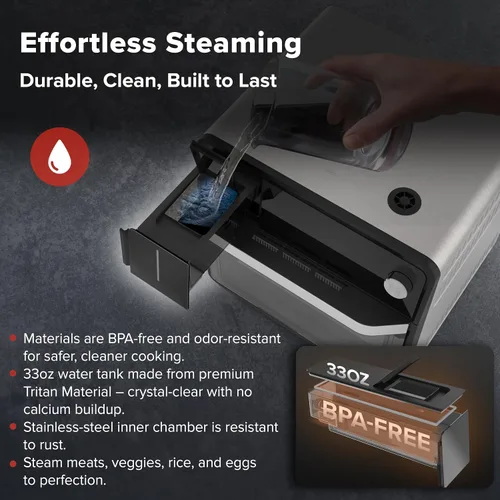 Miniatura 5 de Nuwave Horno de vapor y freidora de aire sin PFAS, cocina de convección todo en uno con control de vapor de precisión, tostadas, freír al aire