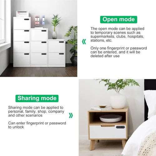 Miniatura 4 de Cerradura biométrica de huellas dactilares para gabinete, cerradura inteligente con contraseña USB, cajón oculto para archivos, armario, seguridad