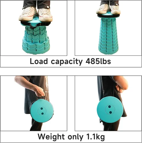 Miniatura 4 de FoldingStool colorido cuerpo taburete plegable portátil capacidad de carga máxima 397 libras, taburetes plegables telescópicos taburetes retráctiles