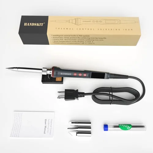 Miniatura 9 de Kit de soldadura digital de 200 W y 110 V para soldar, kit de soldadura 6 en 1, herramienta de soldadura, temperatura ajustable de 180 a 896.0 °F, 3