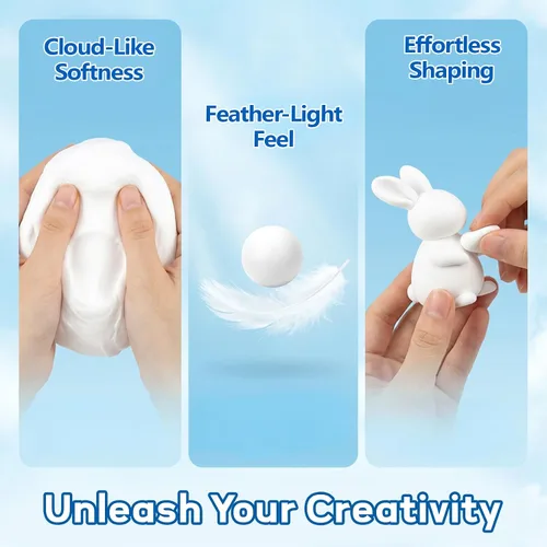 Miniatura 2 de RAINFLOW Arcilla de espuma blanca – Arcilla de espuma moldeable para cosplay, moldeado suave y esponjoso, perfecto para proyectos de arte