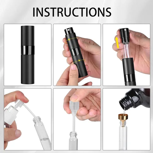 Miniatura 2 de Perfume Atomizador recargable de viaje 8ML (3 piezas) - Botella de spray de colonia vacía, pulverizador portátil y a prueba de fugas para viajes