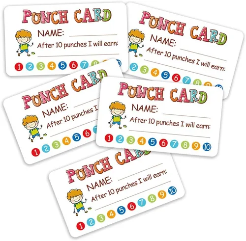 Miniatura 4 de Tarjeta perforadora, 100 tarjetas de incentivo de recompensa para profesores, tabla de comportamiento para niños, suministros de aula de escuela