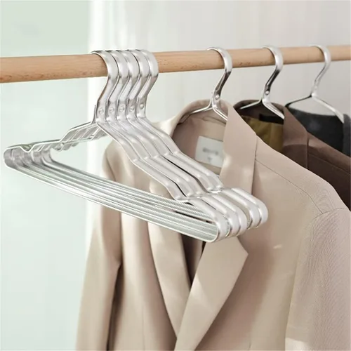 Miniatura 3 de 5Pcs Clothes Hanger Anti-Slip Antideformation Aluminium Alloy Closet Dress Clothing Towel Multifunction Storage Rack Coat Hanger(E)