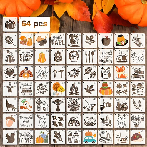 Miniatura 14 de Plantillas de flores para pintar, 64 piezas de plantillas de 3 pulgadas para manualidades, plantillas para pintura en rocas, plantillas de plástico