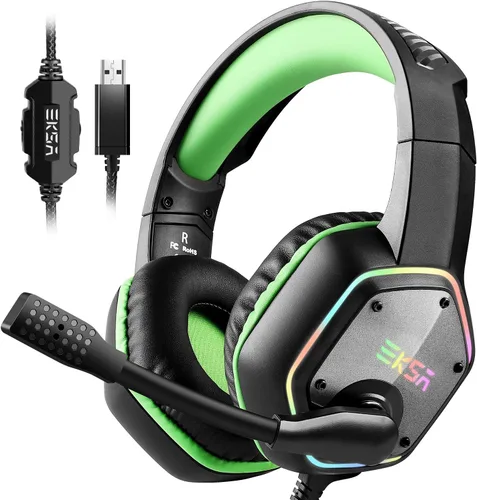 Miniatura 17 de EKSA E1000WT Wireless Gaming Headset,2.4GHz USB Gaming Headphones with Microphone for PC, PS5, PS4, Nintendo Switch, 7.1 Surround Sound Headset, RGB