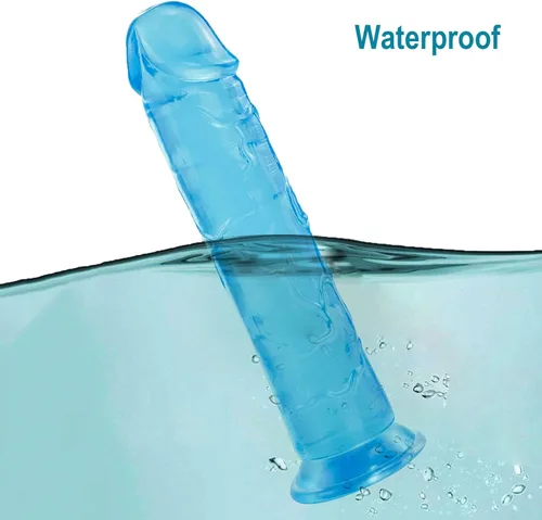 Miniatura 3 de Consoladores azules gruesos de 8.1 pulgadas, juguetes sexuales flexibles con ventosa para el punto G de las mujeres