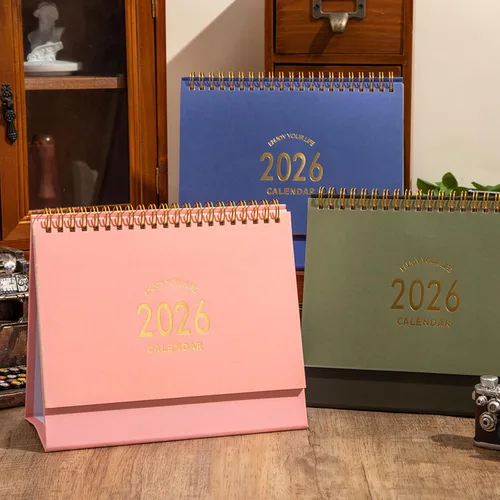 Miniatura 8 de Calendario de escritorio pequeño 2026-2027, calendario de escritorio abatible de pie de enero de 2026 a junio de 2027, calendario mensual de Rosa