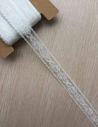 Miniatura 2 de LACE REALM - Cinta de encaje con patrón floral blanco de 1 pulgada de ancho x 30 yardas para decoración, diseño floral y manualidades 6025 Blanco