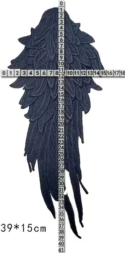 Miniatura 2 de Apliques de ala de ángel, alas bordadas, apliques blancos para vestidos, apliques de hombro 1 par (blanco)
