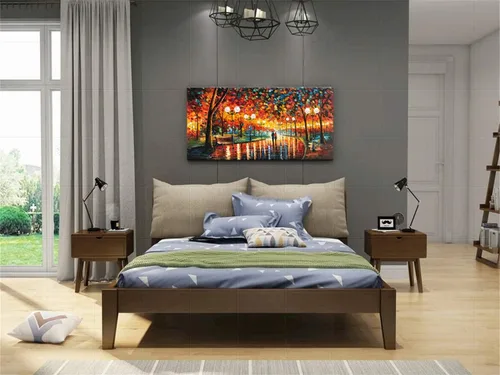 Miniatura 6 de Alenoss Pinturas Metálicas Abstractas 100% Hechas a Mano Lienzo Arte de Pared Textura Gruesa Única Superficie Áspera Pintura al Óleo Moderna 48x24