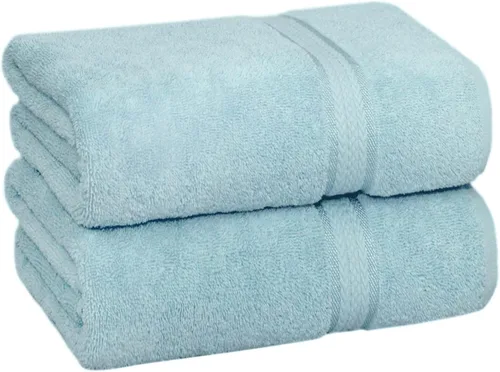 Miniatura 37 de Cotton Craft colección juego de 2 piezas ultra suaves, tamaño grande, 100% algodón, toalla de baño Verde azulado