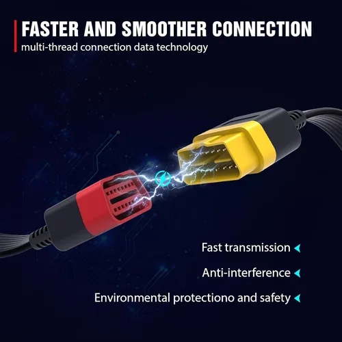 Miniatura 6 de Cable de extensión OBD2, herramienta profesional de escaneo de diagnóstico automotriz, cable de extensión completo de 16 pines para escáner ODBII