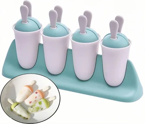 Miniatura 9 de Juego de 8 moldes para paletas para niños, moldes de silicona para hacer helados, moldes para helados, accesorios de cocina, fácil liberación, leche