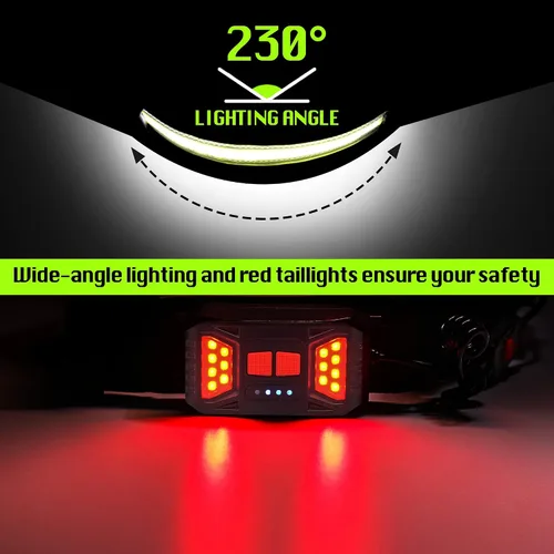 Miniatura 2 de Hopedone Luz de correr, gran angular de 230°, 1000 lúmenes, luz nocturna para correr, cinturón recargable, luces de seguridad con bolsillo grande