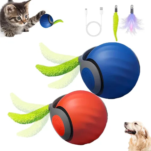 Miniatura 2 de Pelota de juguete para gatos, Speedy Tail2.0 juguete para gatos, juguetes interactivos automáticos para gatos de interior con 2 colas, juguetes
