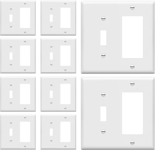 Miniatura 48 de ENERLITES - Placa de pared combinada de acero inoxidable para interruptor de palanca y decorativo, resistente a la corrosión, placa metálica de 2