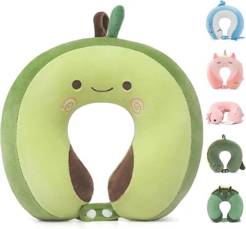 Miniatura 22 de Niuniu Daddy Almohada de viaje para niños, para avión, automóvil, reclinable, soporte para la barbilla del cuello para descansar, evita que