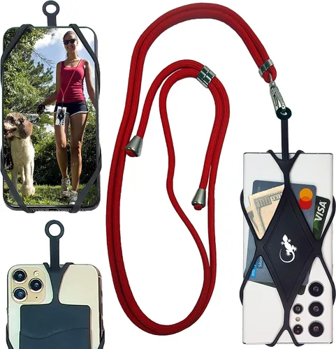 Miniatura 23 de Gecko Travel Tech Cordones de teléfono con cordón para teléfono celular para alrededor del cuello del cuello Lanyard Phone Crossbody Cuello Flame Xl