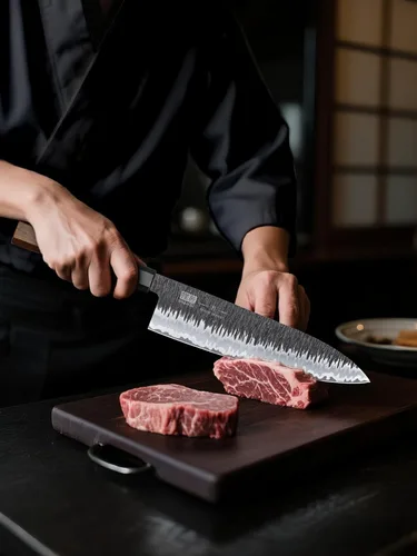 Miniatura 6 de Shan Zu - Cuchillo de chef japonés de 8 pulgadas, cuchillo Gyuto forjado a mano de 9 capas de acero de alto carbono 10CR18MOV, cuchillo profesional
