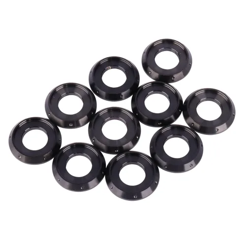 Miniatura 4 de 10Pcs Arandela de brida de titanio M5 M6 M8 M10 para motocicleta y automóvil (Negro, M8)
