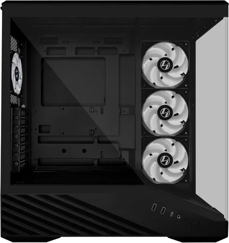 Miniatura 2 de Lian Li V100 ATX Carcasa de PC de Torre Media, 4 x 120mm Ventiladores ARGB PWM Preinstalados, Tira LED RGB, Plataforma de Visualización con Vidrio