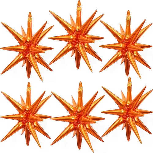 Miniatura 8 de 6 globos de estrella negra, globos de 22 pulgadas, globos de papel de aluminio con forma de estrella de Mylar para fiestas de cumpleaños, bodas