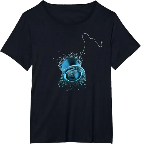 Miniatura 28 de Shattered Yo Yo - Camiseta de diseño azul impresionante, Negro, S