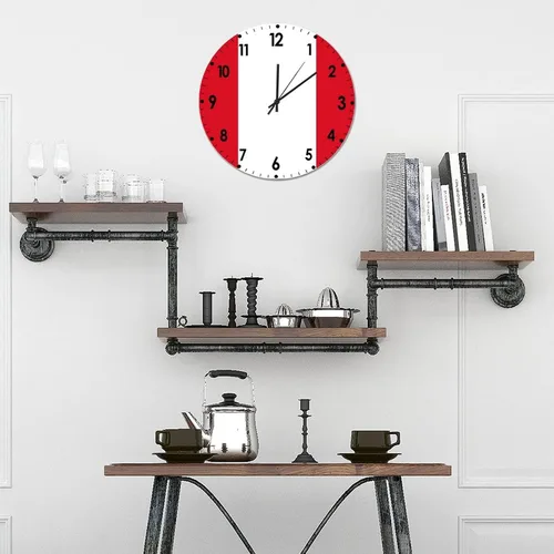 Miniatura 276 de Cheyan Reloj de pared con bandera de Canadá de 12 pulgadas, silencioso, sin tictac, de PVC, funciona con pilas, reloj redondo decorativo, regalo