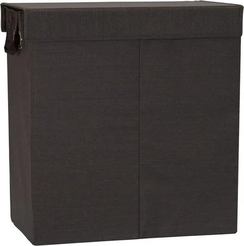 Miniatura 15 de Household Essentials Cesta doble para ropa sucia con tapa, dos compartimentos para una fácil clasificación con forro extraíble, plegable, lino marrón