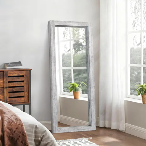 Miniatura 4 de AAZZKANG Espejo de pared de longitud completa con marco de madera rústica, 58 x 24 pulgadas, rectangular, grande, cuerpo completo para dormitorio