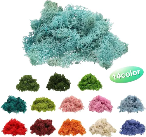 Miniatura 2 de uxcell Musgo de reno preservado, musgo falso de 4 onzas para manualidades, musgo seco artificial para decoración, manualidades, terrarios, plantas