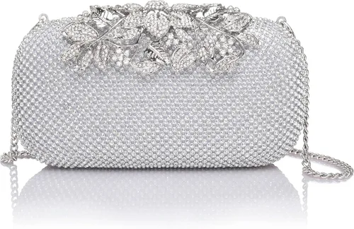 Bolsa de noche de cristal con diamantes de imitación para novia y dama de honor, boda, graduación, fiesta, bolso de mano formal para mujer