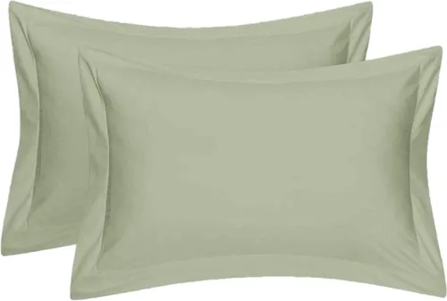 Miniatura 45 de Juego de 2 fundas de almohada estándar de 600 hilos, 100% algodón egipcio, con cierre de sobre, tamaño estándar de 20 x 26 pulgadas, fundas