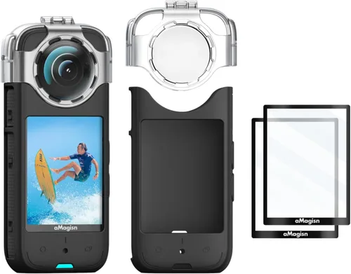 Tapa protectora de lente antivaho de 360 x 3, funda protectora de silicona y protectores de pantalla para Insta360 x3, el paquete incluye 1 funda de