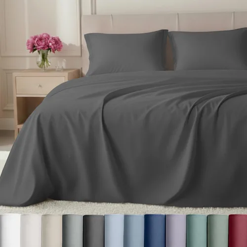 Miniatura 10 de California Design Den Juego de sábanas King de bolsillo profundo, sábanas de lujo de 800 hilos, juego de ropa de cama de satén 100% algodón