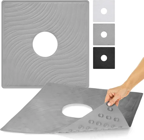Alfombrilla de ducha Vive - 22" por 22" cuadrada antideslizante, tapete grande de baño para bañera - Diseño patentado - Almohadilla antideslizante