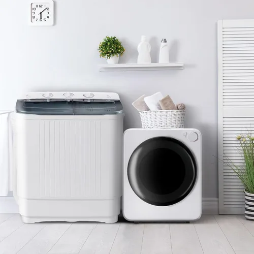 Miniatura 9 de DOGHLY - Secadora de ropa portátil de 1.6 pies cúbicos, secadora compacta de 800 W con bañera de acero inoxidable, 5 modos de parada automática